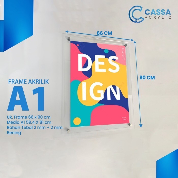 Frame Dinding Akrilik / Bingkai Display Poster Akrilik Ukuran A1