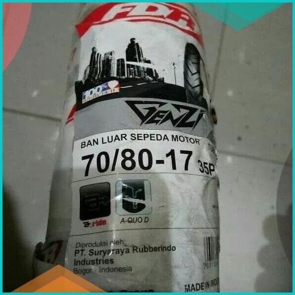 PAKETAN BAN LUAR FDR GENZI PRO UK 80/80-17 & 70/80-17 TUBELESS 19F3B20