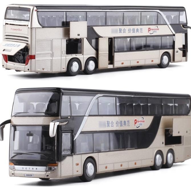 TWH Alloy bus Miniatur double decker double decker bus besi harga mura PS