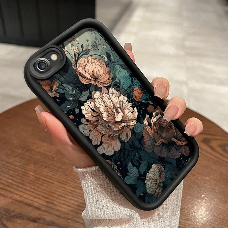Casing Hp iPhone 6 Plus 6s Plus 7 Plus 8 Plus SE 2020 Case anggun dan mewah Casing HP pola bunga pel