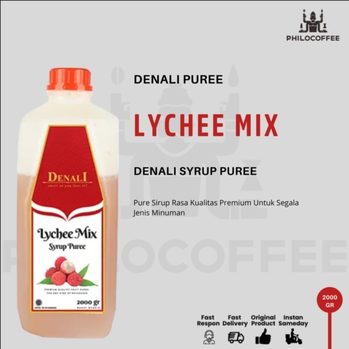 

Denali Puree Mix Fruit Rasa Lychee 2000 Gram Puree 2 Kg