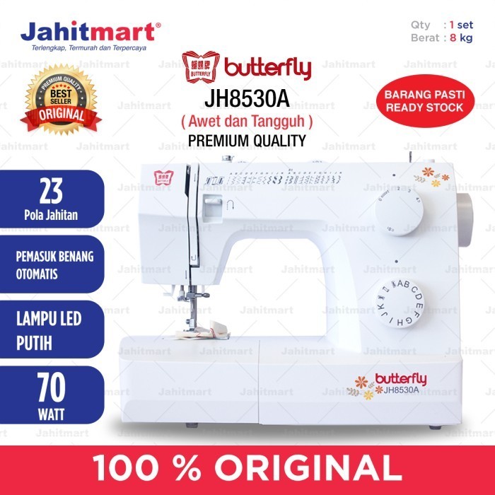 Mesin Jahit Butterfly Jh-8530-A Multifungsi (Portable)