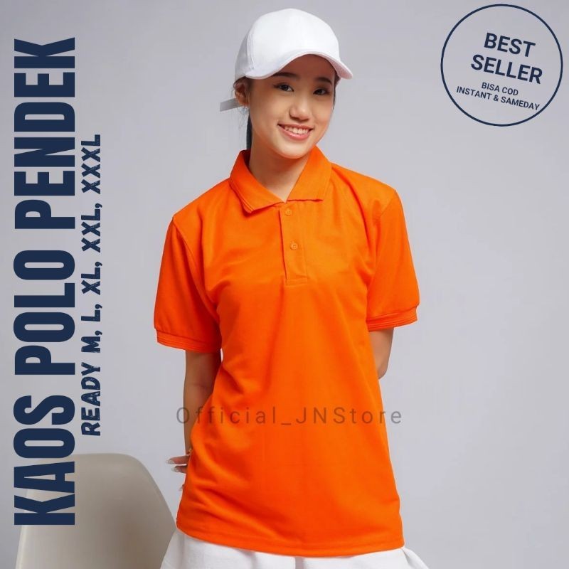 KAOS POLO LENGAN PENDEK | WARNA CARROT ORANGE / OREN WORTEL/ Kaos polo/ poloshirt / Kaos Polos