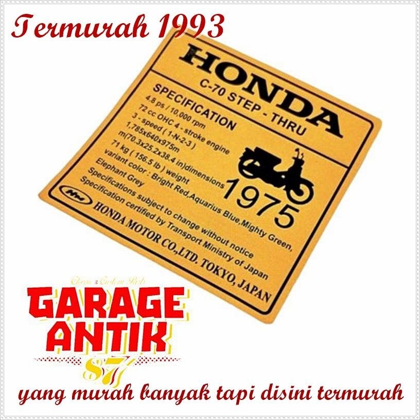 stiker sticker spesifikasi sayap legshield tebeng honda c70 Sparepart Motor Jadul