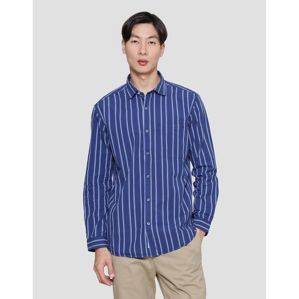 Lois Stripe Kemeja Lengan Panjang Pria 120314866