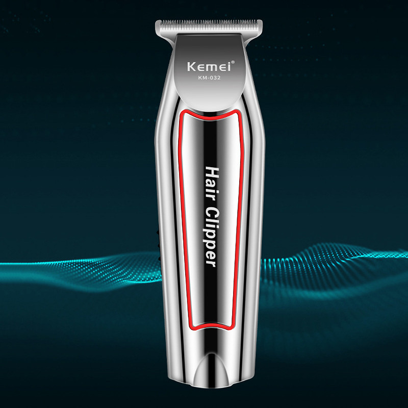 Kemei Alat Cukur Rambut Elektrik Hair Clipper Trimmer Ultra Silent - KM-032-Silver