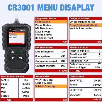 Launch X431 Cr3001 Cr 319 Obd2 Obd Obdii Scanner Engine Check Mobil