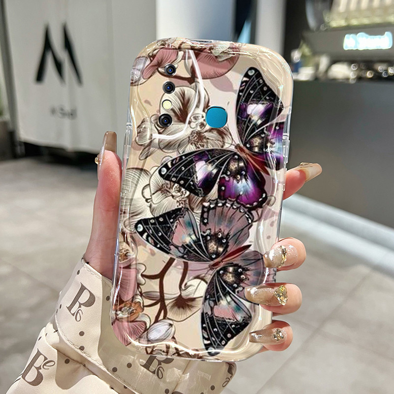 Casing Hp Infinix Hot 8 Hot 8 Pro Tecno Spark 4 Case HP pelindung ponsel  Casing gelombang tekstur K