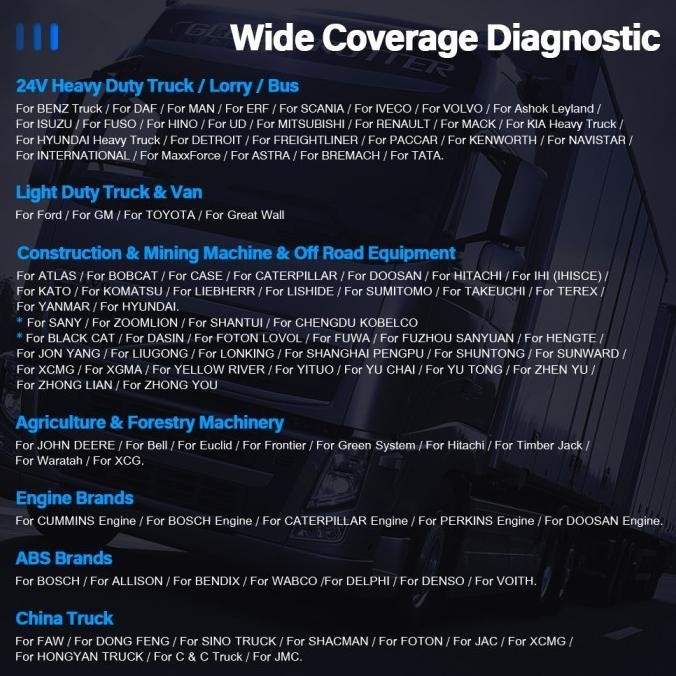 Ancel X7 Hd 12V-24V Obd2 Scanner Alat Diagnostik Mobil Dan Truk