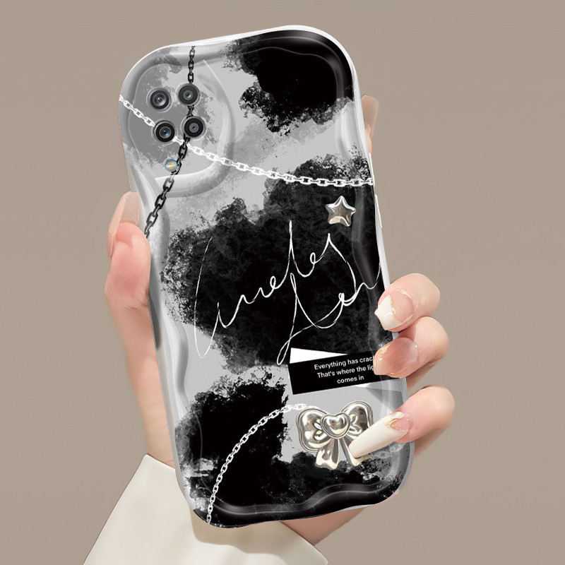 Casing Hp Samsung Galaxy A12 4G A12 5G M12 F12 Case hp ponsel pola hati pita Casing lunak gel silika