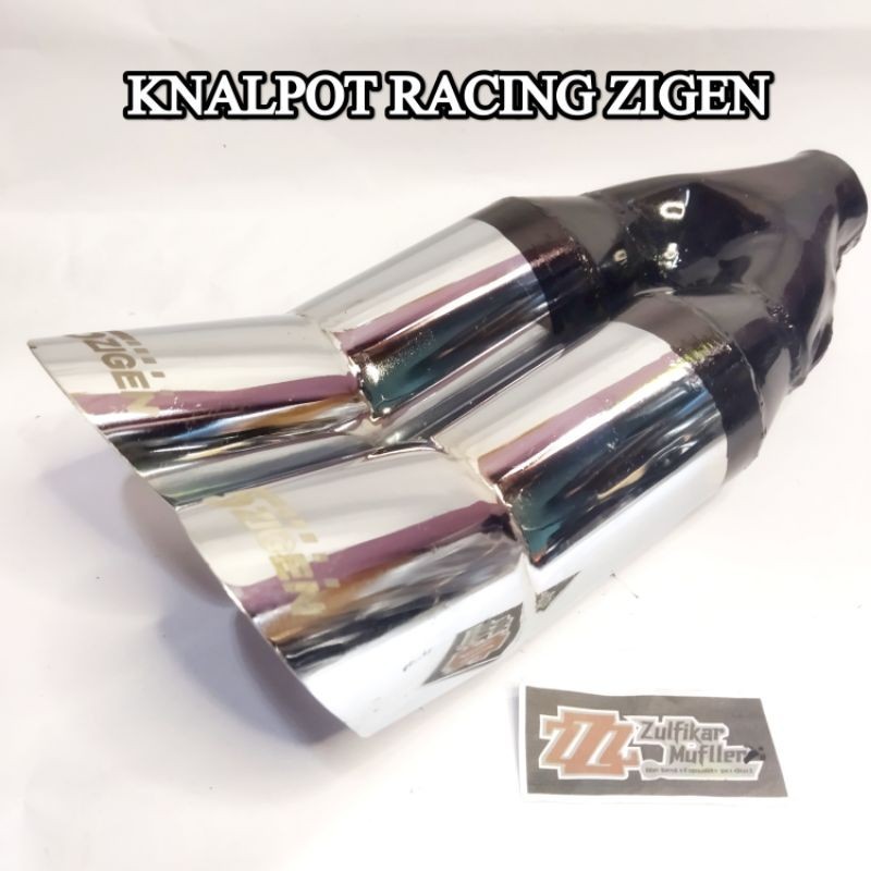 KNALPOT RACING 5ZIGEN DUA CABANG FULL POWER MOBIL BENSIN
