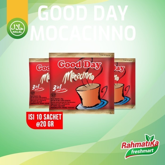 

Good Day Mocacinno (Isi 10 Sachet @20 gram)