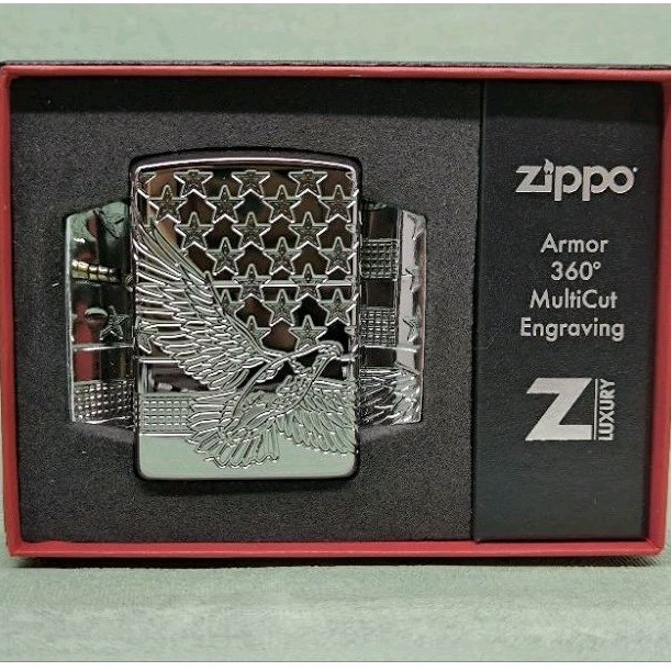 Zippo 49027 Armor Patriotic Eagle Flag Design Original