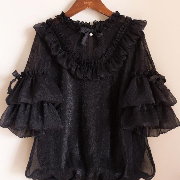 LolitaInner Shirt Lace Puff Sleeve Chiffon Lolita OceanjskMatching