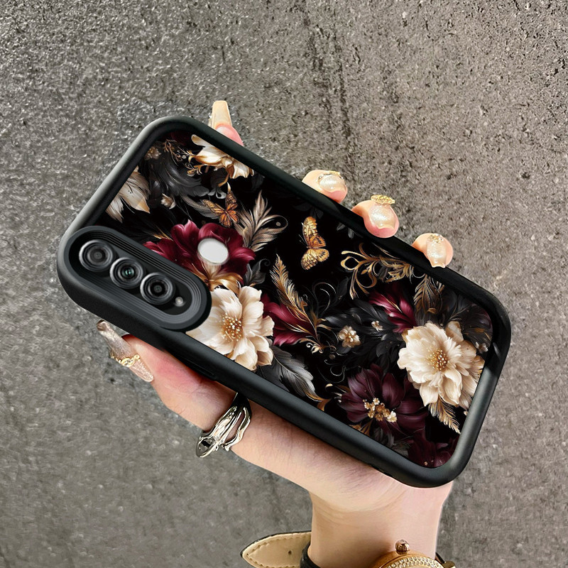 Casing Hp OPPO A31 2020 A8 Case Kesing telepon pola bunga putih baru Softcase casing pelindung silik