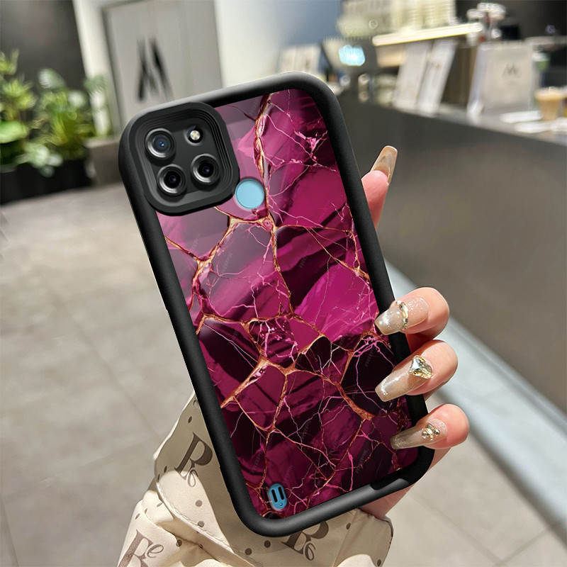 Casing Hp Realme C21Y Realme C25Y Case hp ponsel pola bor rusak Casing lunak pencegah Kesing jatuh s