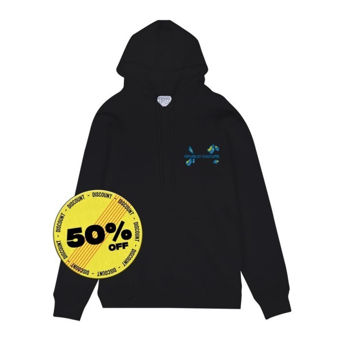 Public Culture - Initial Crack Hoodie - Black