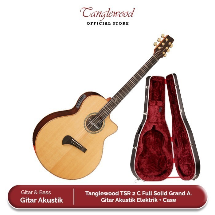 Tanglewood TSR 2 C Full Solid Grand A. Gitar Akustik Elektrik + Case