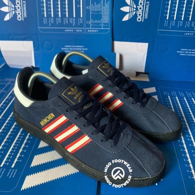 Sepatu Casual Garis Tiga /// Adidas Spezial Munchen Edge Navy Red Navy Garismula