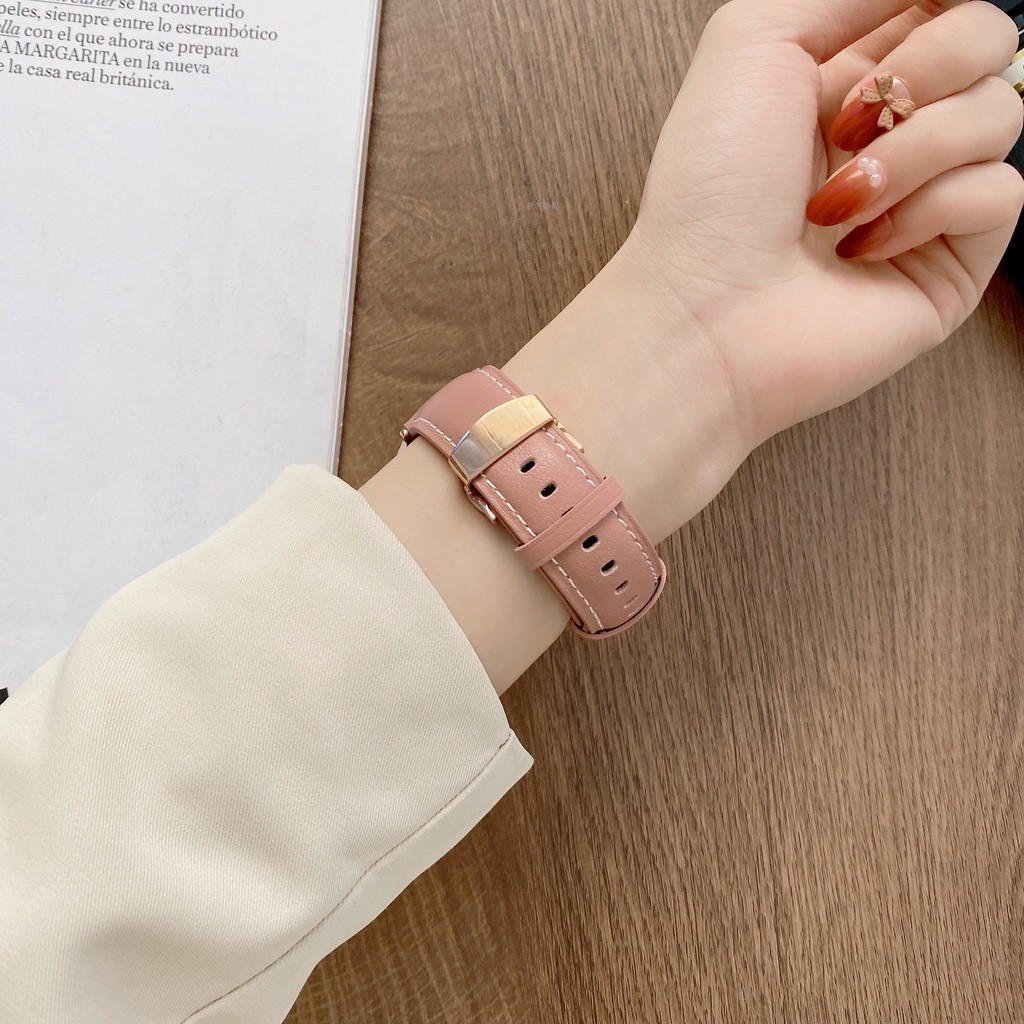 Slim Leather Watch Strap Compatible With Apple Watch Ultra 8 SE 7 for iWatch Series 49mm 41mm 45mm