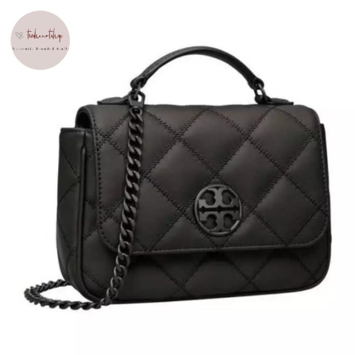 Tas Wanita Tory Burch TB Willa Mini Top Handle Black Matte