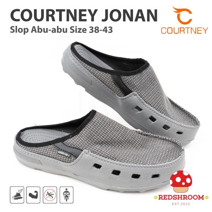 Sepatu Ardiles Courtney JONAN SLOP ABU- Fashion Casual Pria