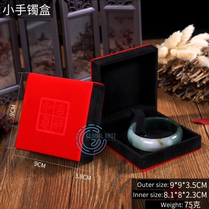 Gelang Batu Giok Es Hijau Ala China / Ice Natural Jade Jadeite 41