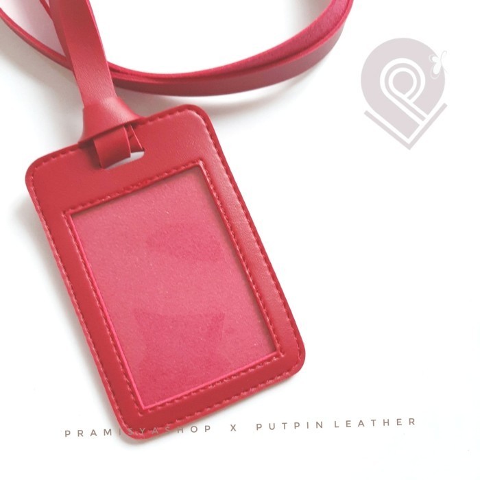 

Id Card Holder Faux Leather Single - Red