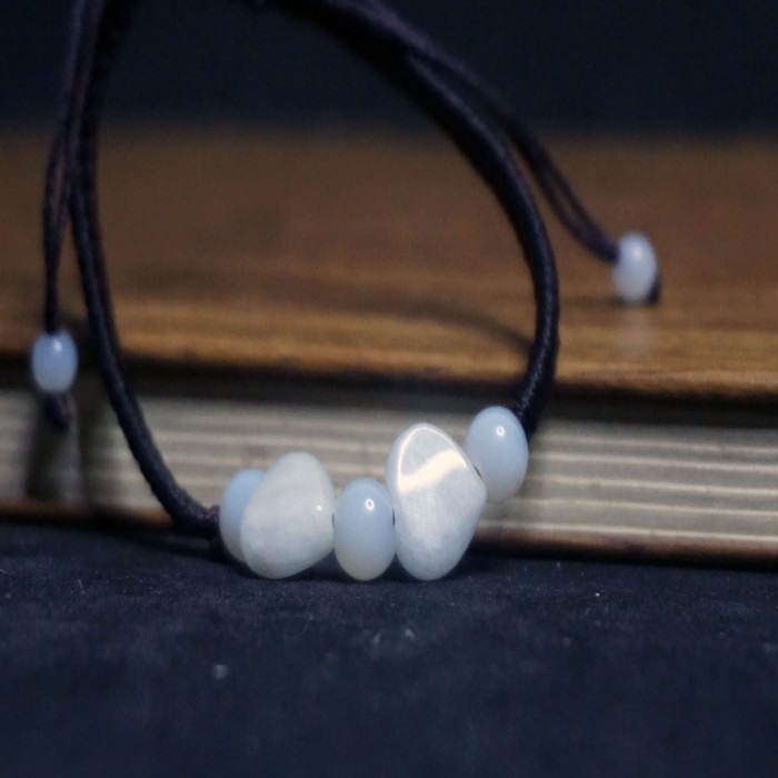 Gelang Love Tali Hitam Batu Giok Putih