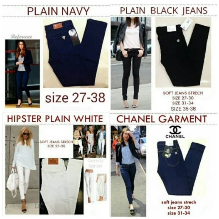 Celana Wanita Hipster Plain Jeans - Sys Clothier