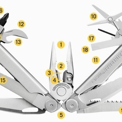 Leatherman Wave+ Multitool Camping Knife Plier 18 In 1 Multifunction