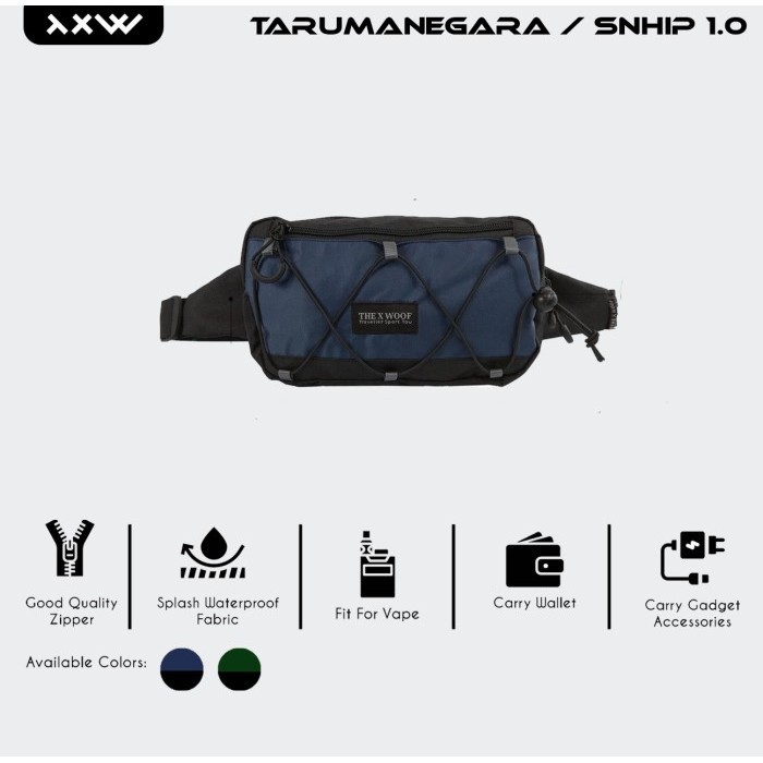 Tas Pinggang Selempang Waist Bag Pria Waterproof The X Woof Snhip1