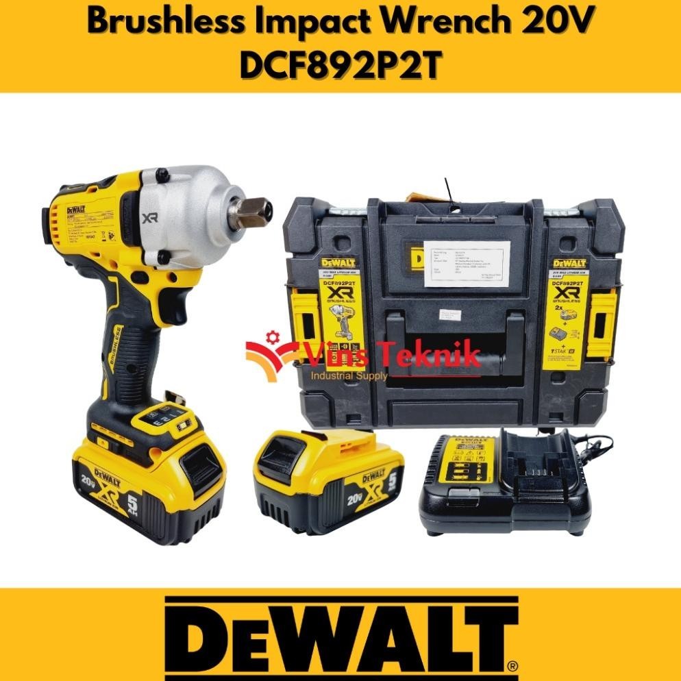 Brushless Impact Wrench Mesin Pembuka Baut Dewalt Dcf892P2T Dcf892