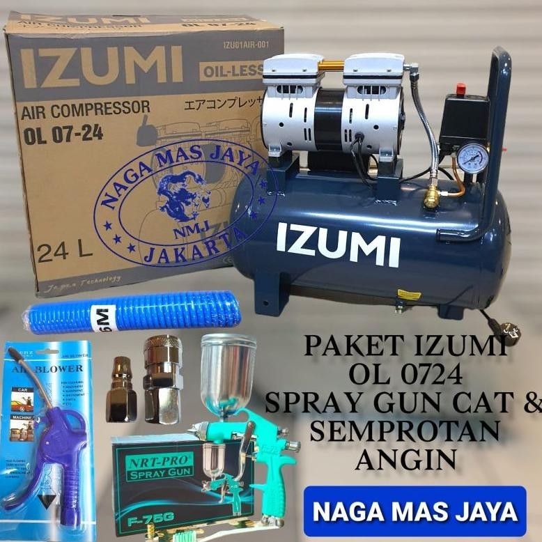 Mesin Kompresor Angin Oilles Izumi Ol 0724 / Compressor Angin Izumi Ol0724 - Kompressor Angin 3/4Hp 