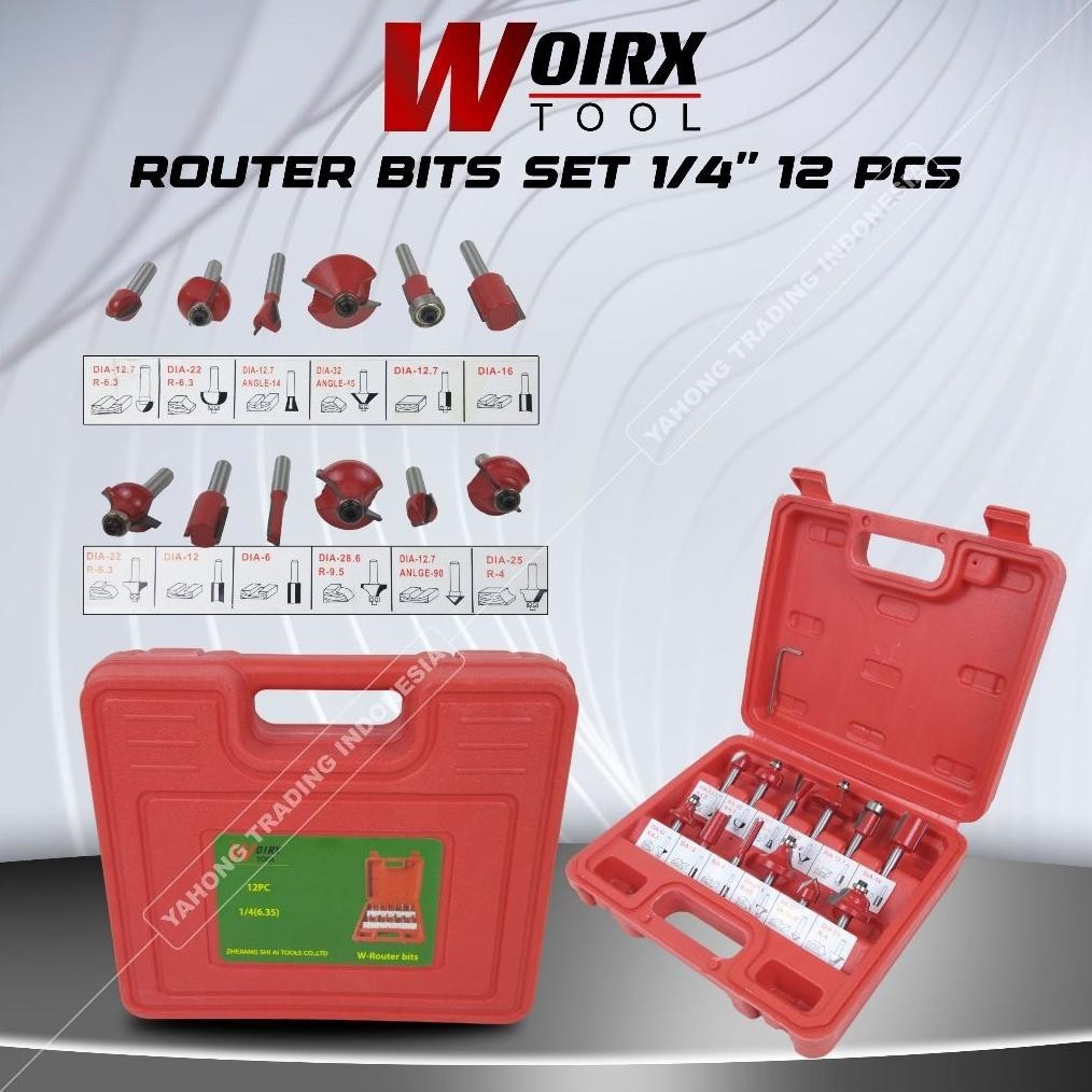 Mata Router Set Mata Profil Mata Trimmer Set Router Bit Set 12Pc