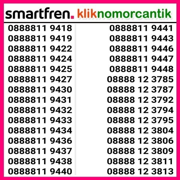 Nomor Cantik Smartfren Kartu Perdana Smartfren 13