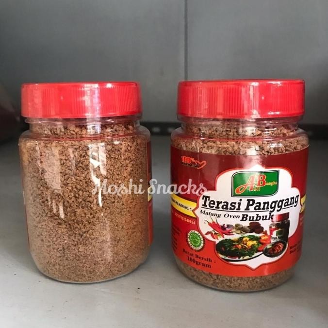 

Terasi Bubuk Super Cap AB Asli Bangka 100gr / Trasi Matang Oven Halal