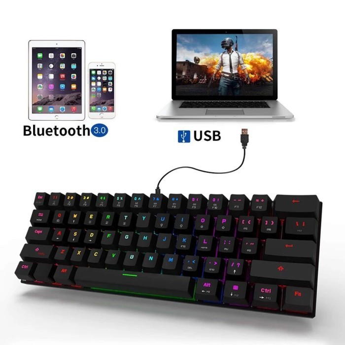 Mechanical Keyboard Motospeed Ck62 Rgb 60% 2 Mode Wi And Bluetooth