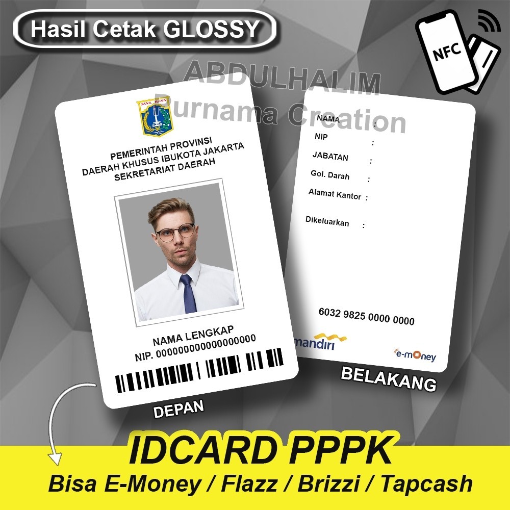 

id card PPPK idcard PNS DKI Jakarta hasil cetak GLOSSY Berkualitas