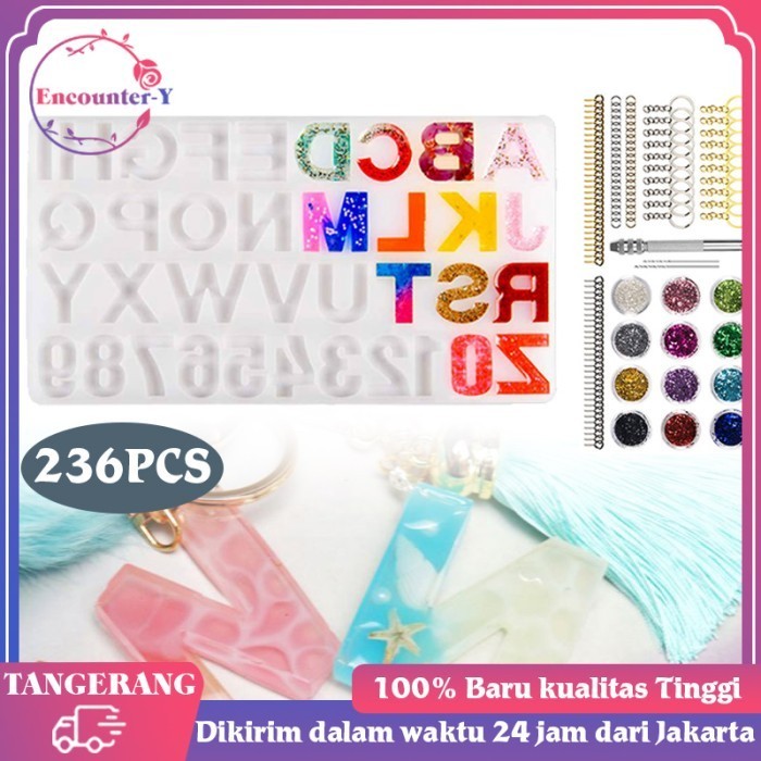 236Pcs Cetakan Resin Epoksi Bentuk Angka Cetakan Resin Pendant Kalung