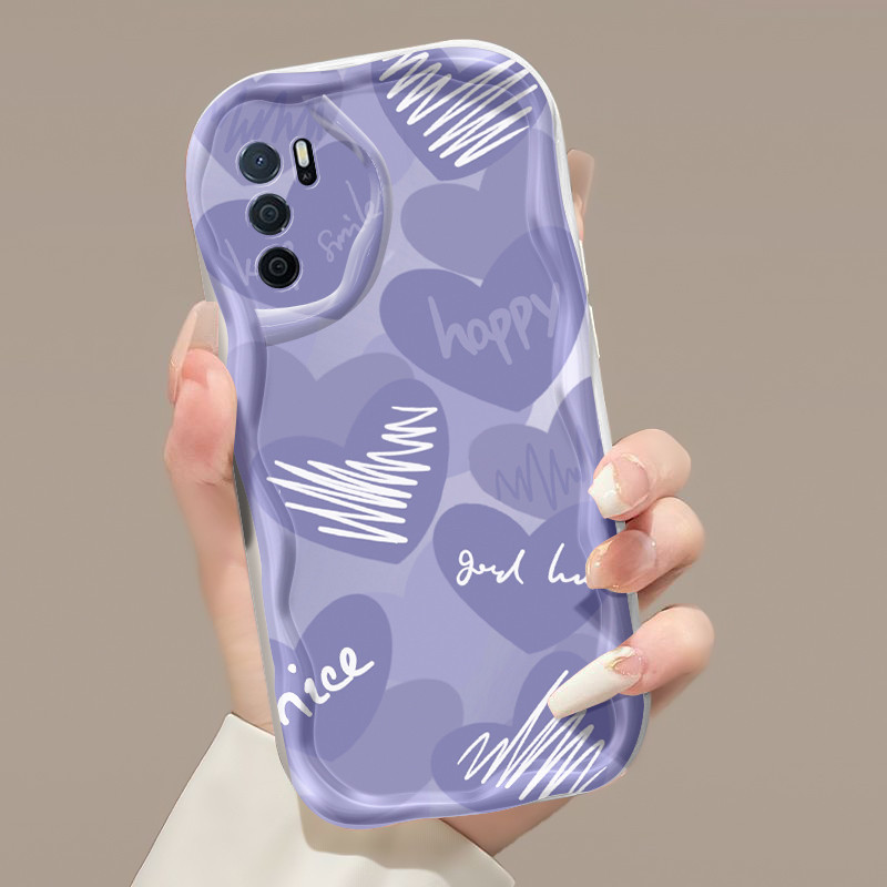 Casing Hp OPPO A16 A16s A54s Case Hati Warna permen berwarna pola pasangan Kesing ponsel baru Softca