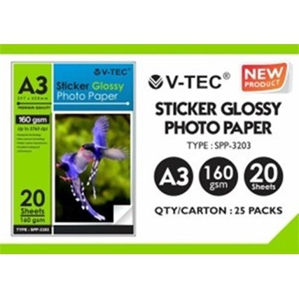 

Foto V-Tec Er Glossy Photo Paper A3 Spp-3203