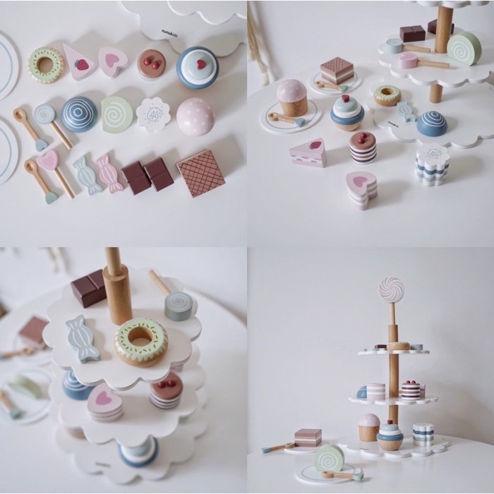 

Nunukids Wooden Tea Set Cake Stand Pretend Plays Mainan Dapur Anak