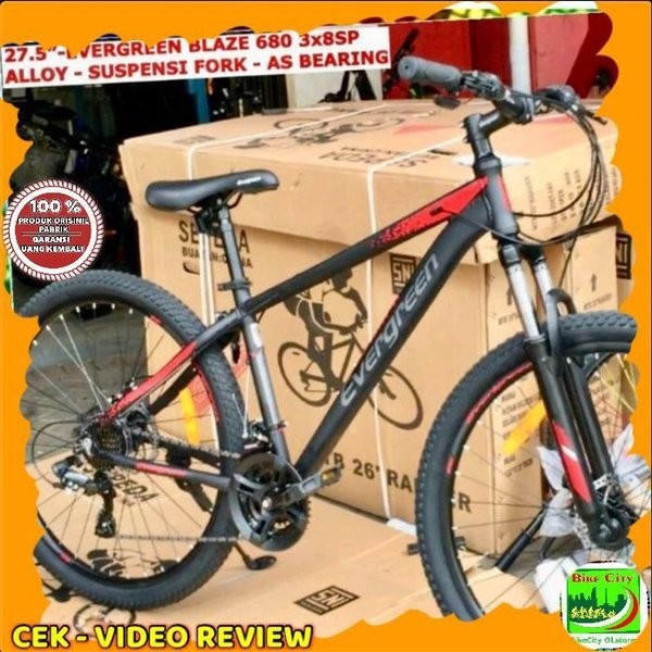 Sepeda Mtb 27.5 Inch Evergreen Blaze 685 3X8Sp Alloy Dikirim Steljadi