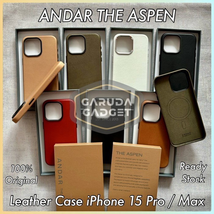 Produk Terbaru Leather Case Iphone 15 Pro Max Andar The Aspen Magsafe Casing Original