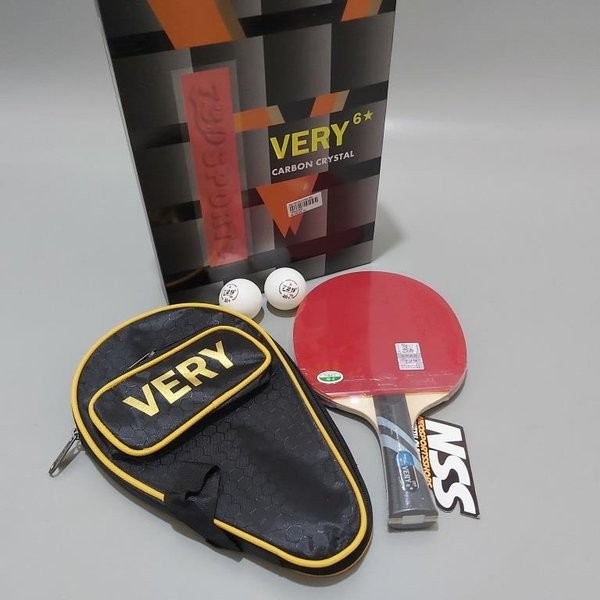 Bat Pingpong Bet Tenis Meja 729 Very 6 Star + Tas + Bola Original
