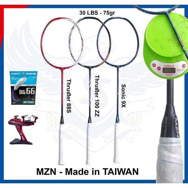 RAKET BADMINTON BULUTANGKIS MZN 30LBS 75gr
