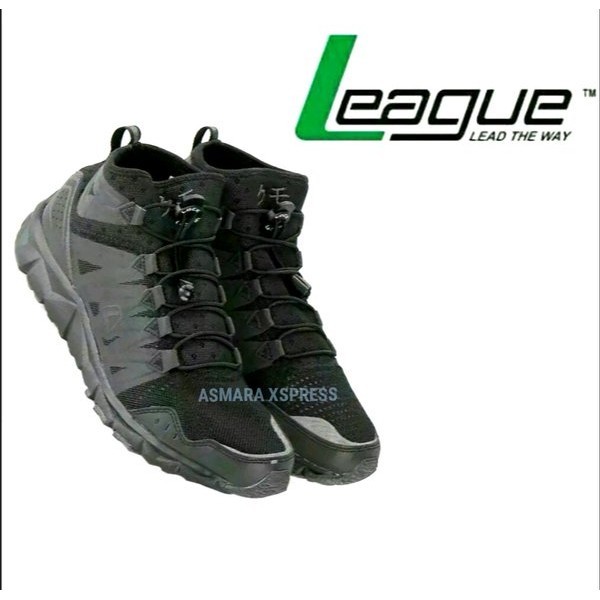 League Original Kumo 1.5 Kb Mid Sepatu Lari - Hitam-Cloudburst-Bright Mang