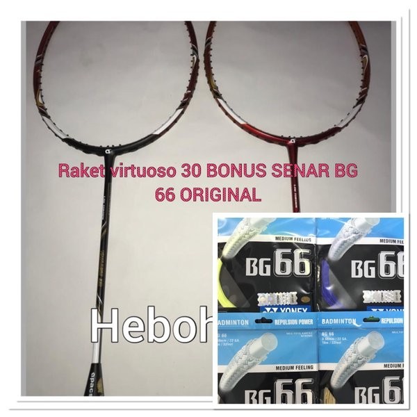 RAKET BADMINTON APACS VIRTUOSO 30 BONUS PASANG SENAR YONEX BG 66 ORIGINAL
