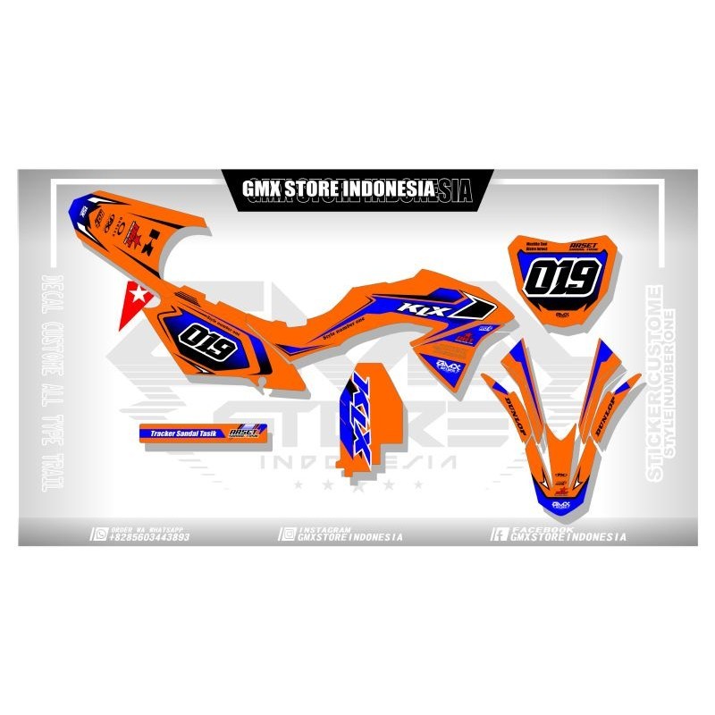 DECAL STIKER CUSTOM KAWASAKI KLX BF 150 ORANGE FULLBODY LIMITED DECAL